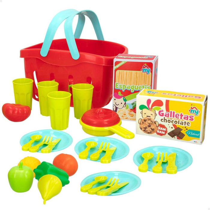 Set de Alimente de Jucărie Colorbaby Menaj și ustensile de bucătărie 33 Piese (12 Unități)