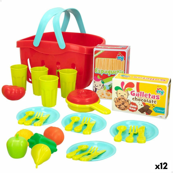 Set de Alimente de Jucărie Colorbaby Menaj și ustensile de bucătărie 33 Piese (12 Unități)