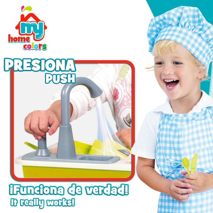 Bucătărie de Jucărie Colorbaby Accesorii 22 Piese Chiuvetă 6 Unități