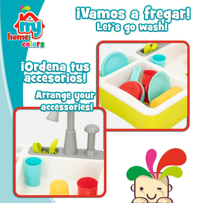 Bucătărie de Jucărie Colorbaby Accesorii 22 Piese Chiuvetă 6 Unități