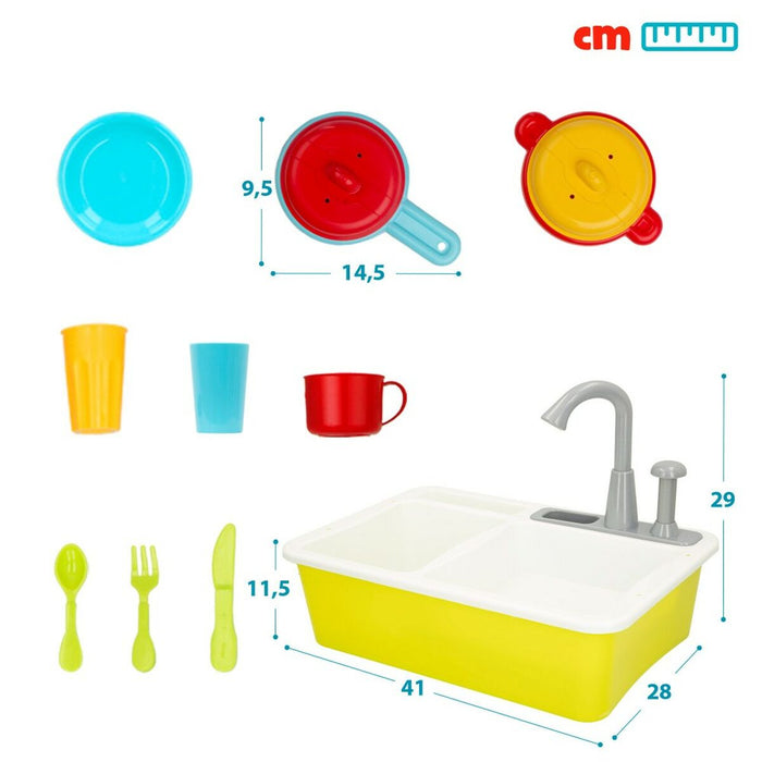 Bucătărie de Jucărie Colorbaby Accesorii 22 Piese Chiuvetă 6 Unități