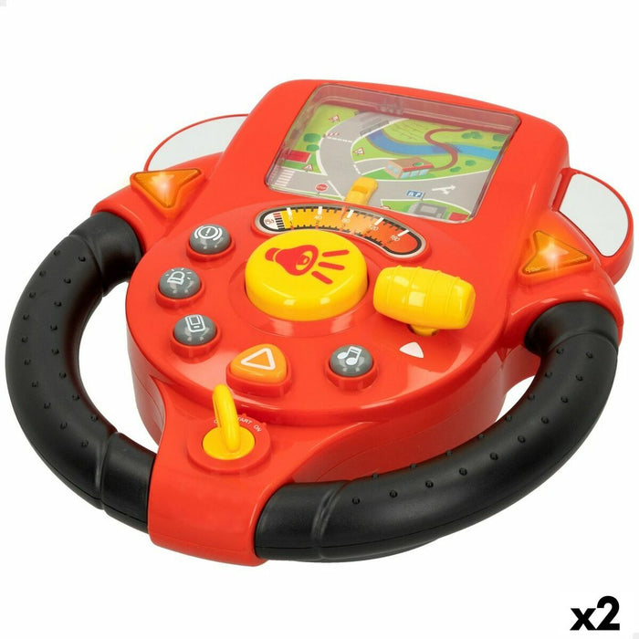 Jucărie muzicală Motor Town Lumină Sunet Roșu 25,5 x 12,5 x 29,5 cm (2 Unități)