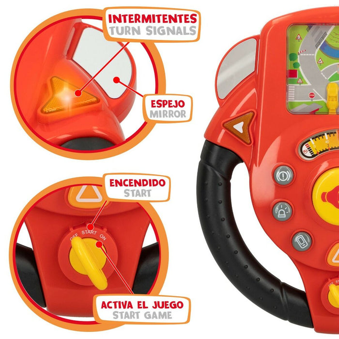 Jucărie muzicală Motor Town Lumină Sunet Roșu 25,5 x 12,5 x 29,5 cm (2 Unități)