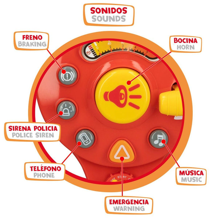 Jucărie muzicală Motor Town Lumină Sunet Roșu 25,5 x 12,5 x 29,5 cm (2 Unități)