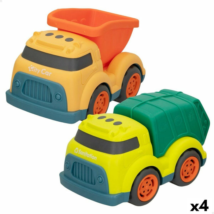 Set Vehicule de Lucrări Publice Motor Town 17,5 x 11 x 11 cm (4 Unități)
