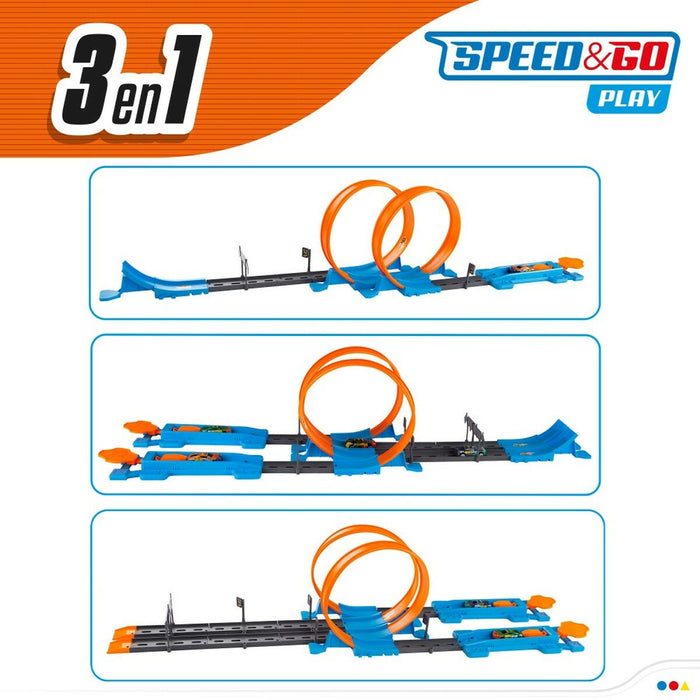 Pistă Acrobatică Speed & Go 4 mașină 4 Unități 112,5 x 22 x 25 cm