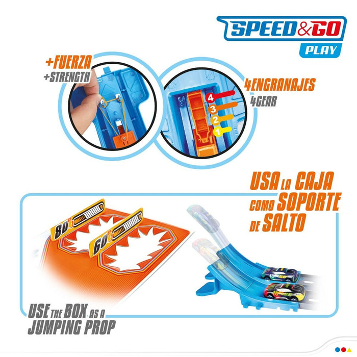 Pistă Acrobatică Speed & Go 4 mașină 4 Unități 112,5 x 22 x 25 cm