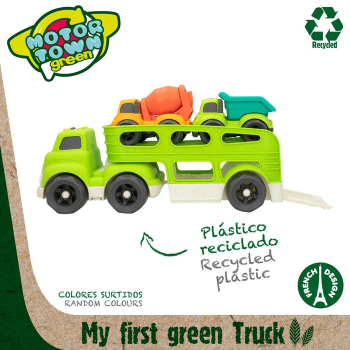 Camion Autotransporter și Mașini Motor Town Sunet Lumină 30,5 x 11 x 11 cm (4 Unități)