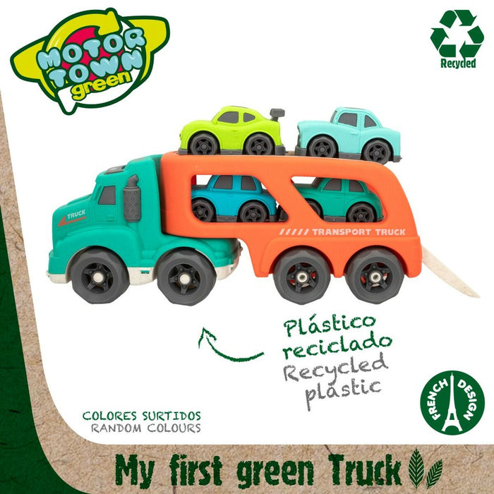 Camion Autotransporter și Mașini Motor Town Lumină Sunet 32,5 x 13 x 10,5 cm (2 Unități)