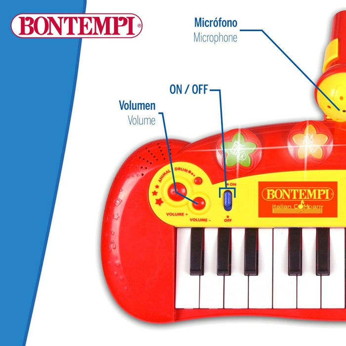 Pian Interactiv pentru Bebeluși Bontempi Infantil Microfon 33 x 13 x 19,5 cm (6 Unități)