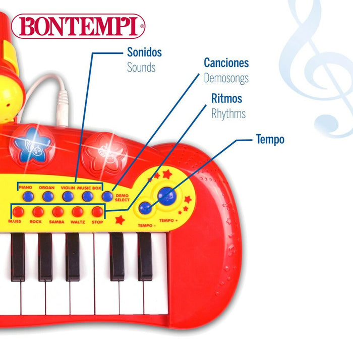 Pian Interactiv pentru Bebeluși Bontempi Infantil Microfon 33 x 13 x 19,5 cm (6 Unități)