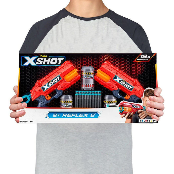 Set 2 Pistoale cu Săgeți Zuru X-Shot Reflex 6 28,5 x 17 x 5,5 cm (6 Unități)