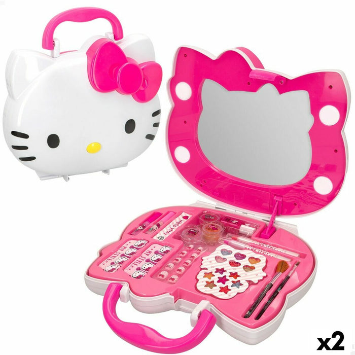 Set de Machiaj pentru Copii Hello Kitty Geantă 36 Piese (2 Unități)