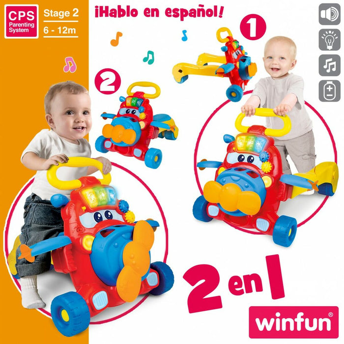 Mașină-Premergător Winfun Avion Lumină Sunet 37 x 17,5 x 14 cm (2 Unități)