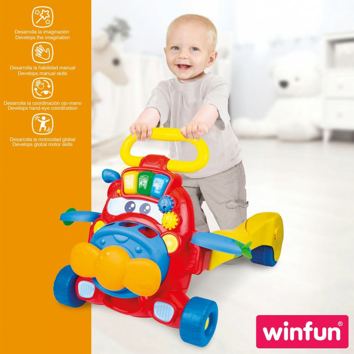 Mașină-Premergător Winfun Avion Lumină Sunet 37 x 17,5 x 14 cm (2 Unități)