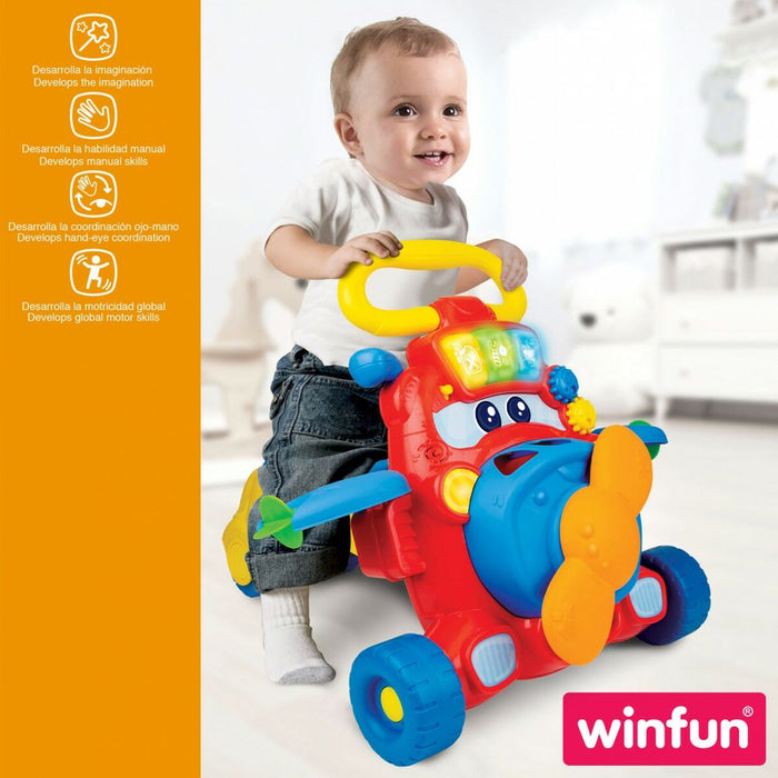 Mașină-Premergător Winfun Avion Lumină Sunet 37 x 17,5 x 14 cm (2 Unități)
