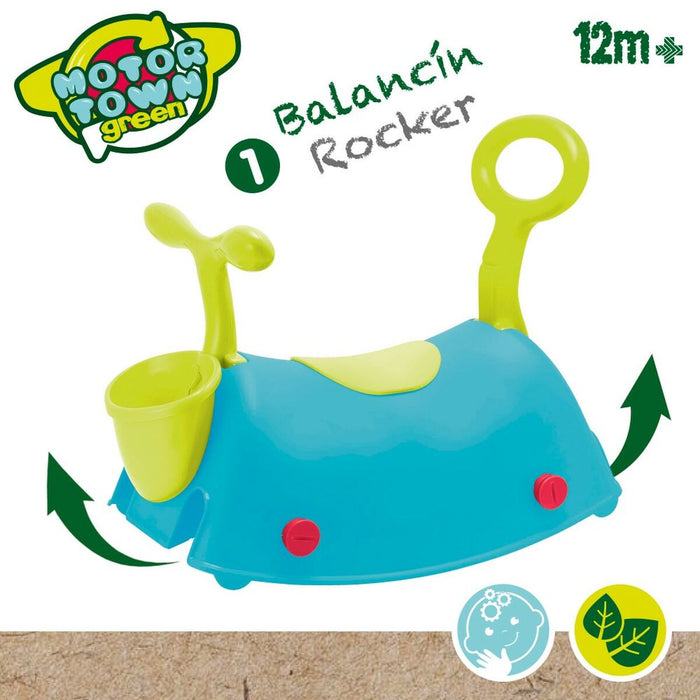 Mașină-Premergător Motor Town Albastru Verde 3 în 1 54 x 44 x 26 cm (2 Unități)