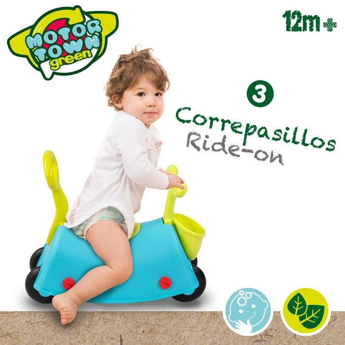 Mașină-Premergător Motor Town Albastru Verde 3 în 1 54 x 44 x 26 cm (2 Unități)