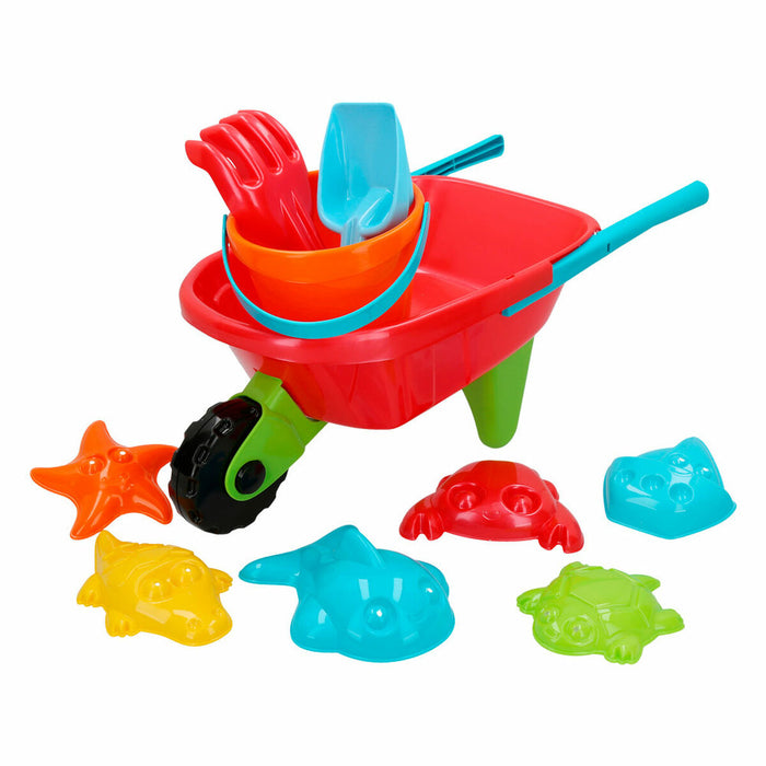 Set de jucării de plajă Colorbaby Roabă polipropilenă (10 Unități)