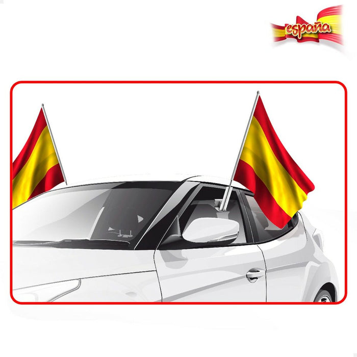 Car flag holder Colorbaby 45 x 30 cm Spania 2 Piese 24 Unități