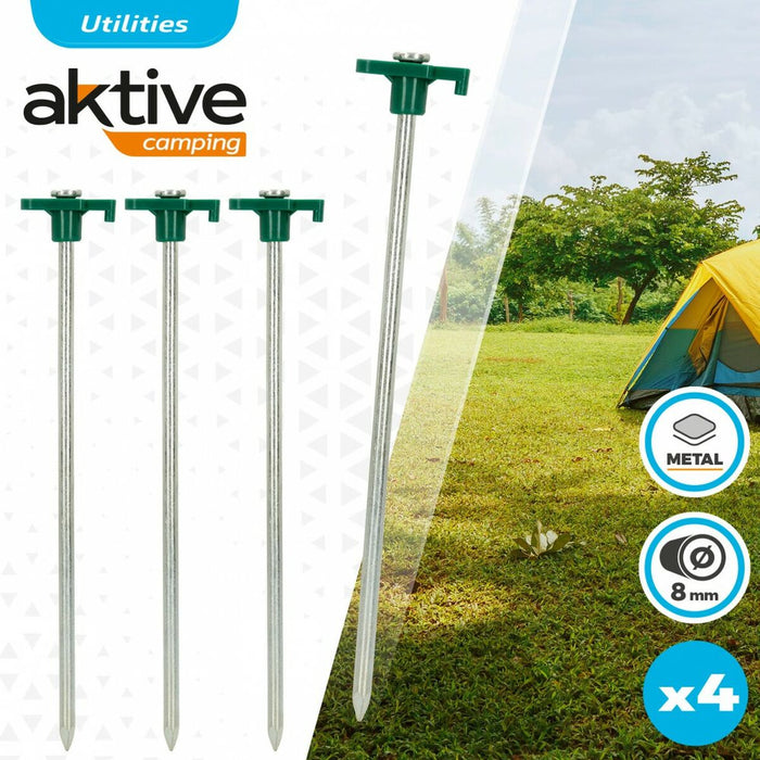 Cârlige pentru campare Aktive 25 cm 4 Piese Ø 8 mm (24 Unități)