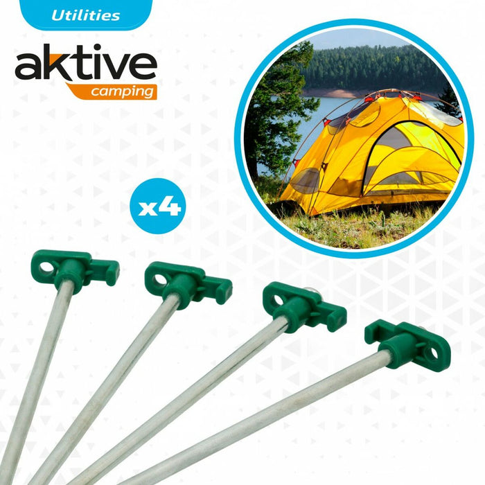 Cârlige pentru campare Aktive 25 cm 4 Piese Ø 8 mm (24 Unități)