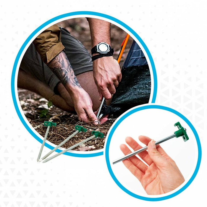 Cârlige pentru campare Aktive 25 cm 4 Piese Ø 8 mm (24 Unități)