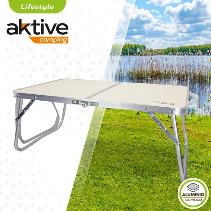 Masă Pliabilă Aktive Crem 60 x 25 x 40 cm (4 Unități)