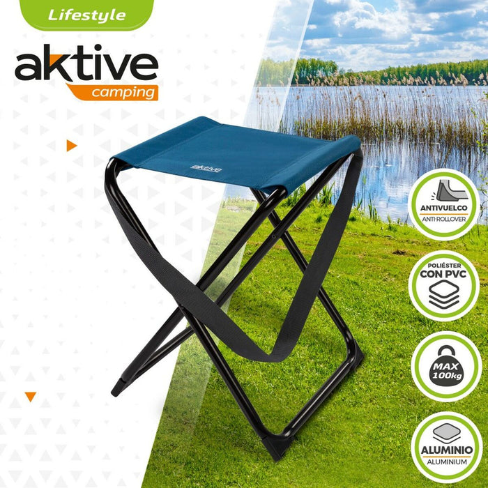 Taburete pliant Aktive Albastru 32 x 45 x 27 cm (4 Unități)