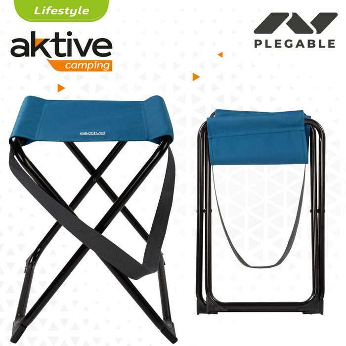 Taburete pliant Aktive Albastru 32 x 45 x 27 cm (4 Unități)