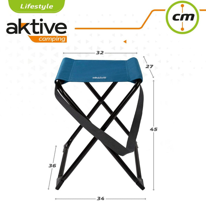 Taburete pliant Aktive Albastru 32 x 45 x 27 cm (4 Unități)