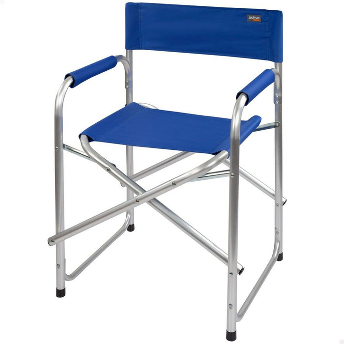 Scaun de camping pliabil Aktive Albastru 56 x 78 x 49 cm (4 Unități)
