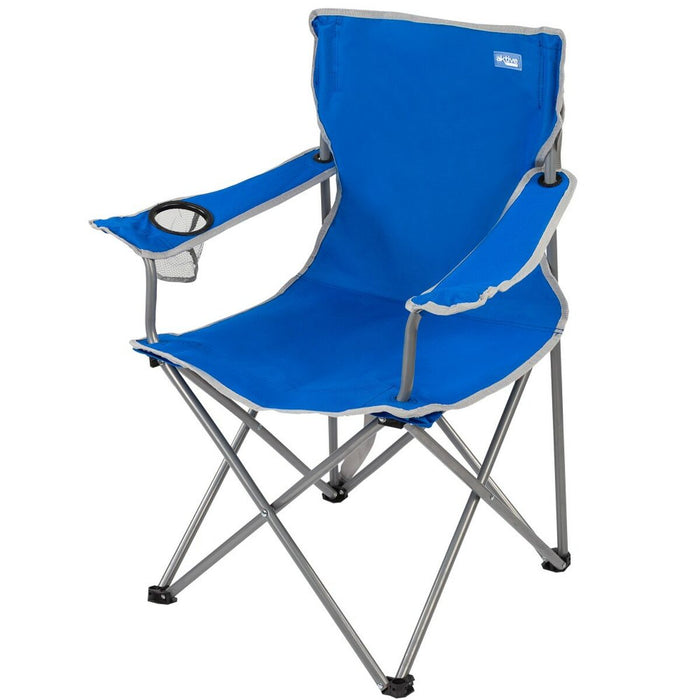 Scaun de camping pliabil Aktive Albastru 45 x 82 x 47 cm (4 Unități)