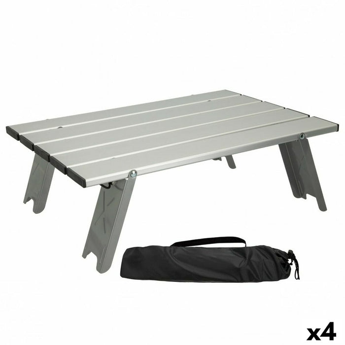 Masă Pliabilă Aktive Argintiu Aluminiu 40 x 13 x 28,5 cm (4 Unități)