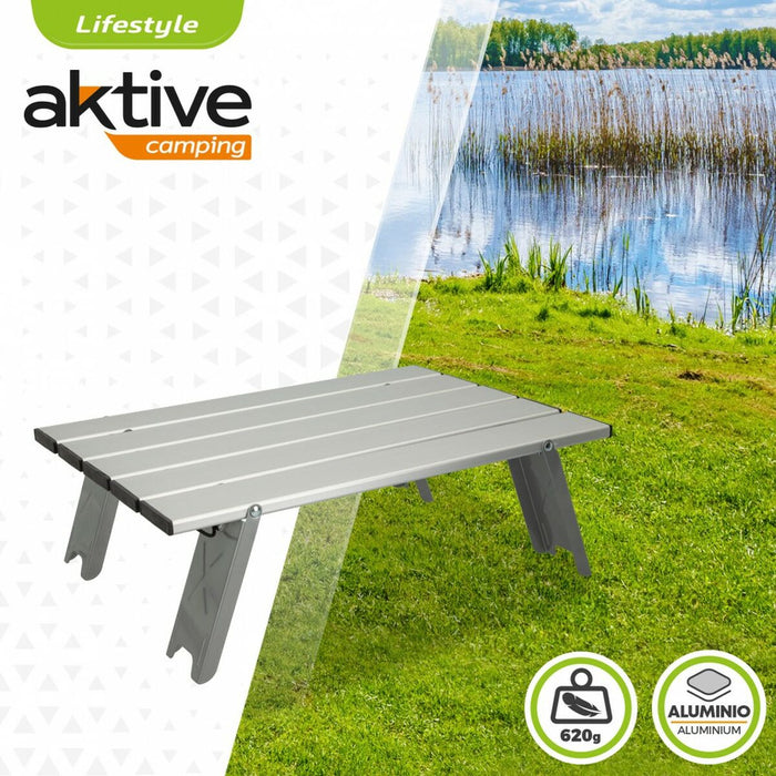 Masă Pliabilă Aktive Argintiu Aluminiu 40 x 13 x 28,5 cm (4 Unități)
