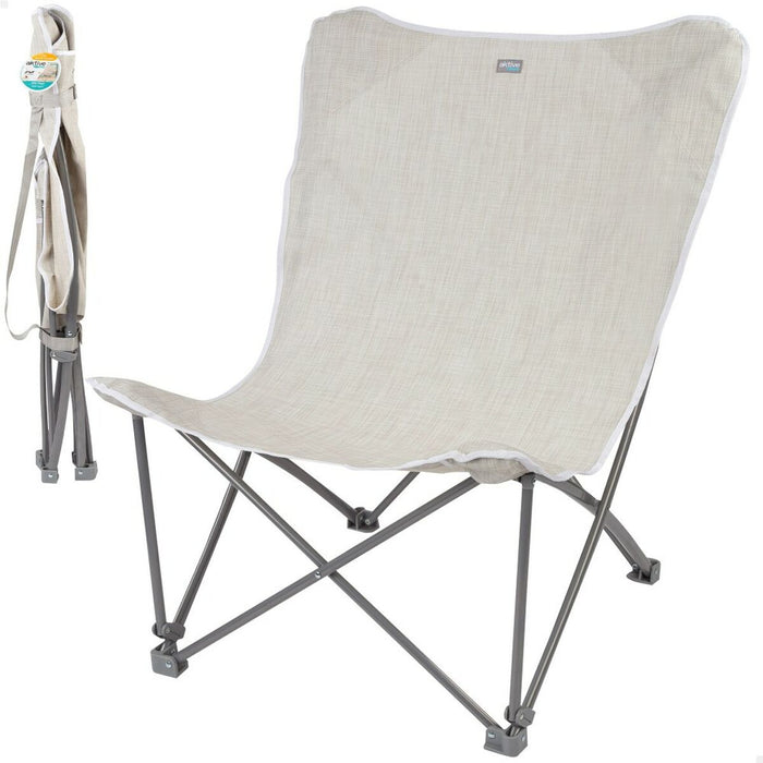 Scaun de camping pliabil Aktive Bej 78 x 90 x 76 cm (4 Unități)