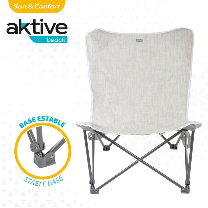 Scaun de camping pliabil Aktive Bej 78 x 90 x 76 cm (4 Unități)