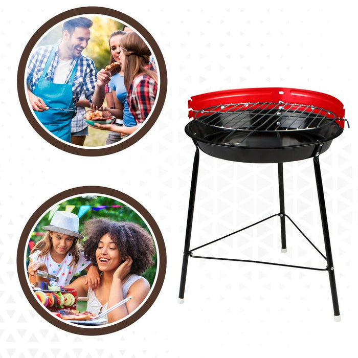 Grătare Portabil Aktive Fier Plastic 37 x 44 x 33 cm (6 Unități) Roșu