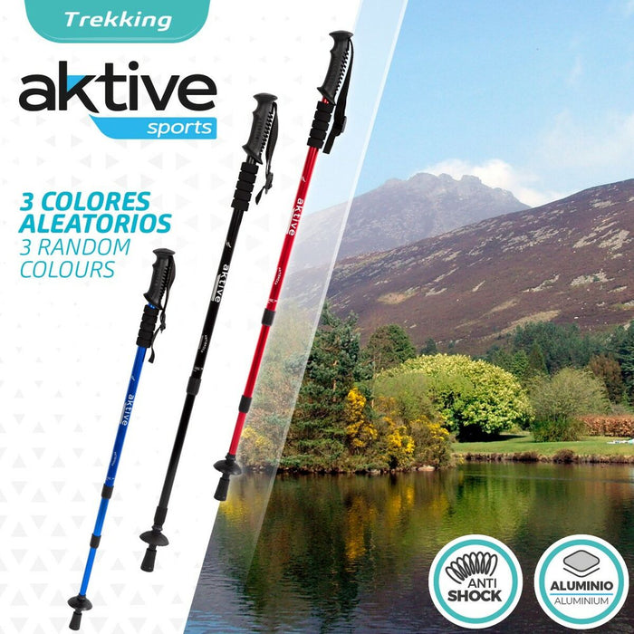 Baston Trekking Aktive Aluminiu 135 cm (10 Unități)