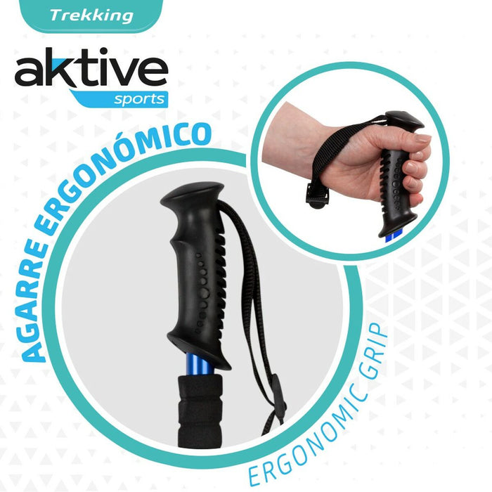 Baston Trekking Aktive Aluminiu 135 cm (10 Unități)