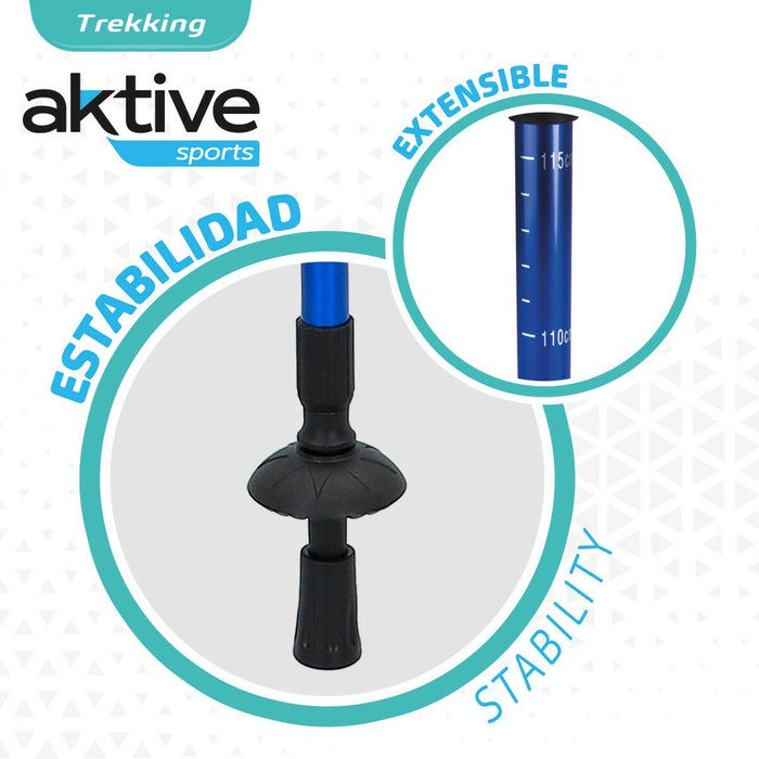 Baston Trekking Aktive Aluminiu 135 cm (10 Unități)