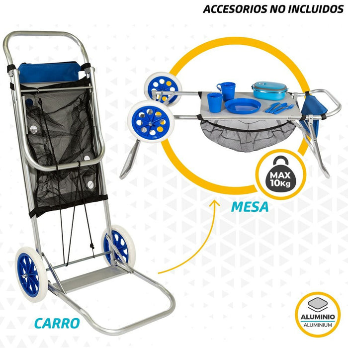 Cărucior multifuncțional Aktive Albastru 47 x 100 x 52 cm (4 Unități)