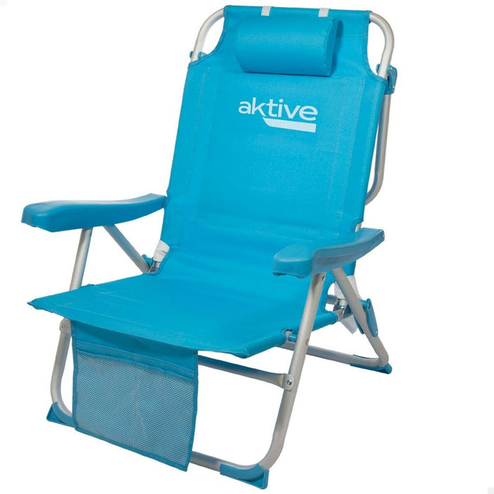 Scaun Pliabil cu Tetieră Aktive 49 x 80 x 58 cm Albastru (2 Unități)