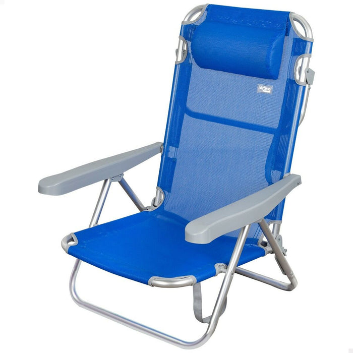 Scaun Pliabil cu Tetieră Aktive Gomera Albastru 48 x 84 x 46 cm (2 Unități)