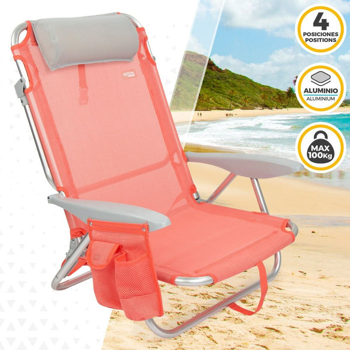 Scaun Pliabil cu Tetieră Aktive Flamingo Coral 51 x 76 x 45 cm (2 Unități)
