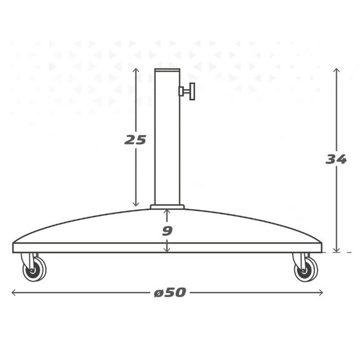 Bază pentru Umbrelă de Soare Aktive 50 x 34 x 50 cm Цимент Oțel