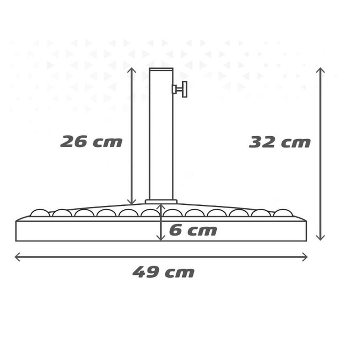 Bază pentru Umbrelă de Soare Aktive 49 x 32 x 49 cm Oțel Polirășină