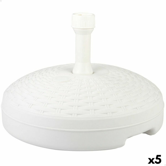 Bază pentru Umbrelă de Soare Aktive Alb Plastic 45 x 30 x 45 cm (5 Unități)