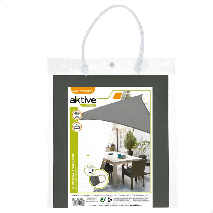 Umbrele din pânză Aktive Triunghiular Gri 360 x 0,5 x 360 cm (6 Unități)
