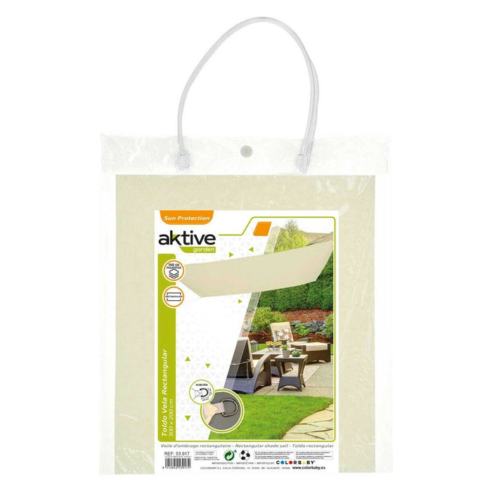 Umbrele din pânză Aktive Dreptunghiular Crem 200 x 0,5 x 300 cm (6 Unități)